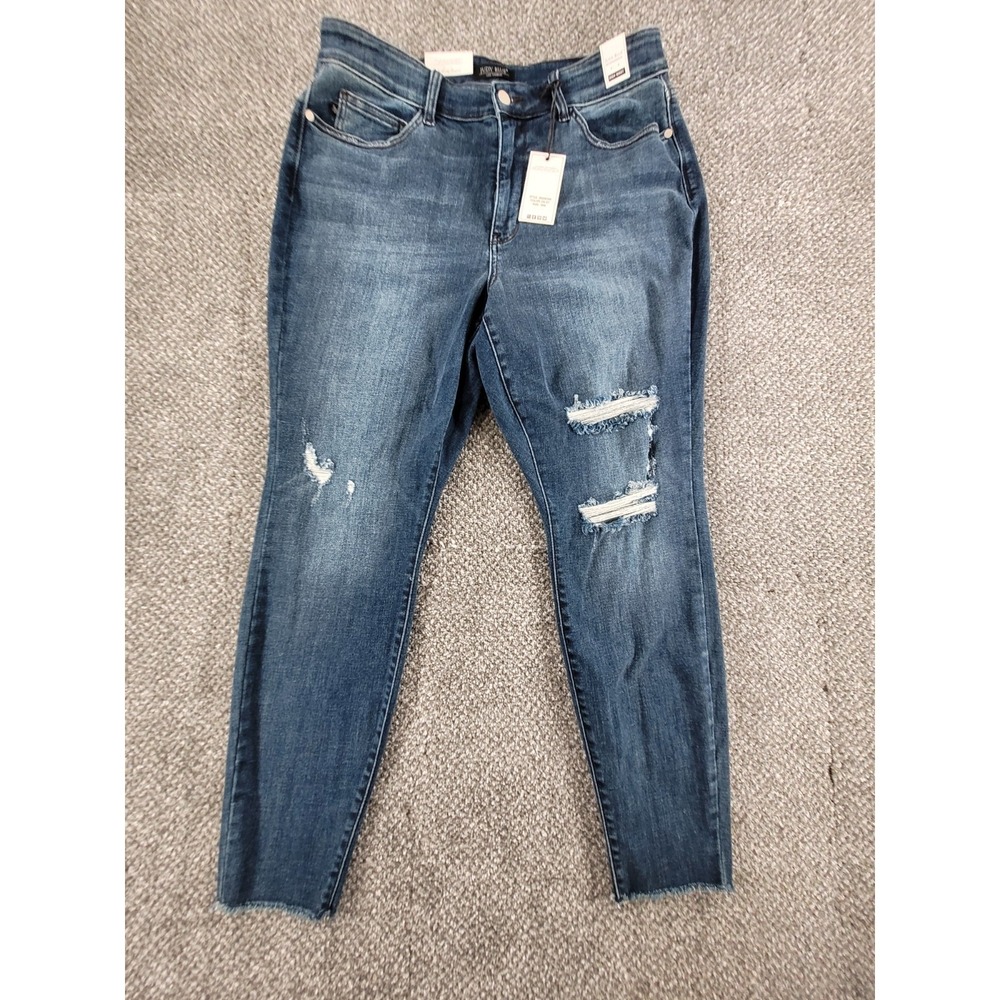 Judy Blue Skinny Fit High Waist Women's Distressed Jeans Size 18W Stretch NWT